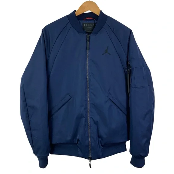 JORDAN Air Jordan Wings MA-1 Bomber Jacket Jumpman Insulated Navy Blue - Picture 2 of 16